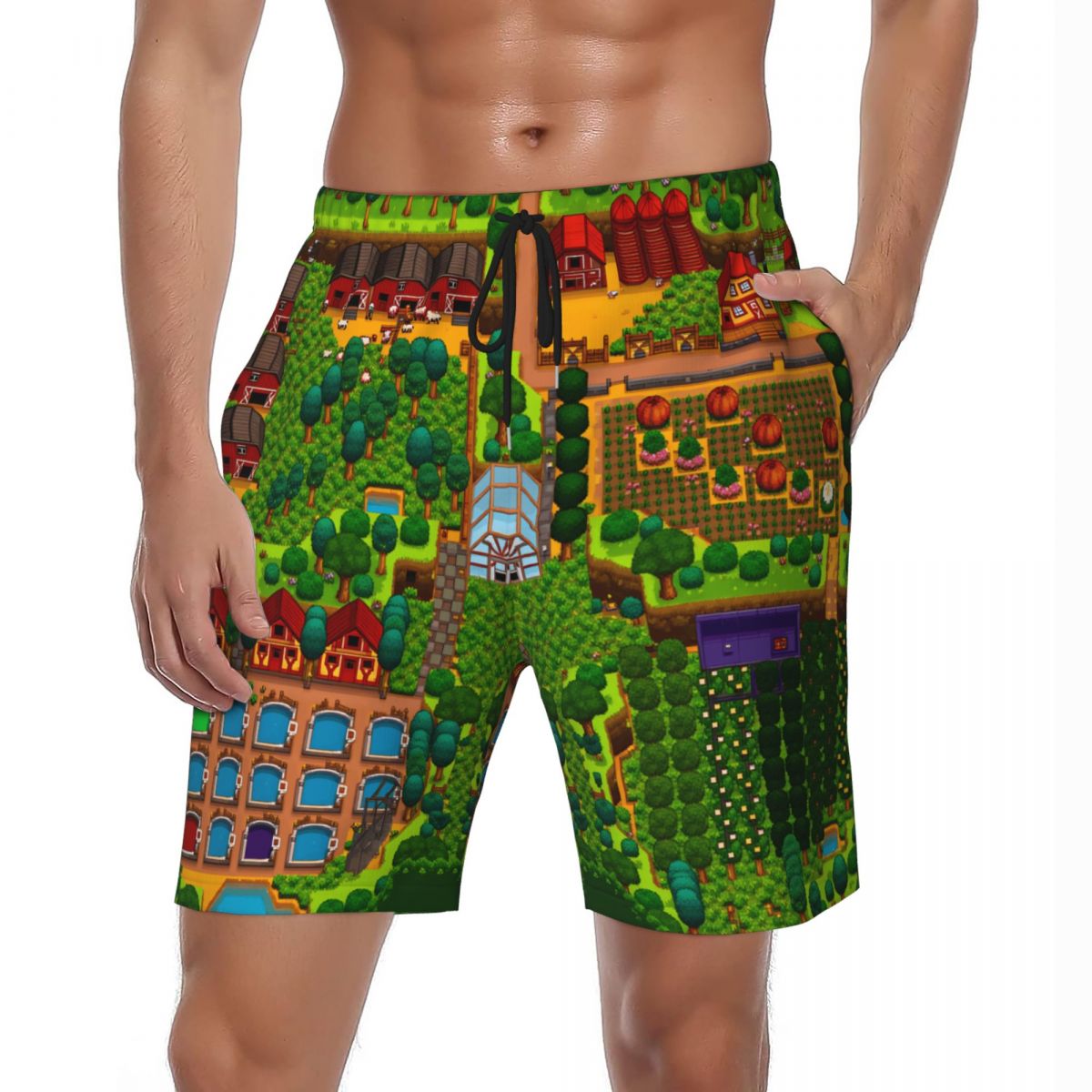 Board Game Print - Шорты-трансформеры Stardew Valley Game Forest Farm