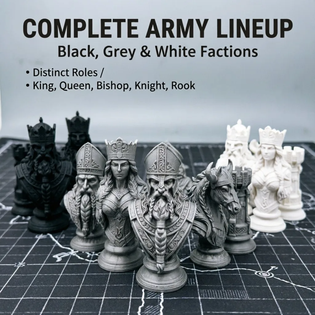 Board Game Print - Шахматные фигуры 10 см, напечатанные на