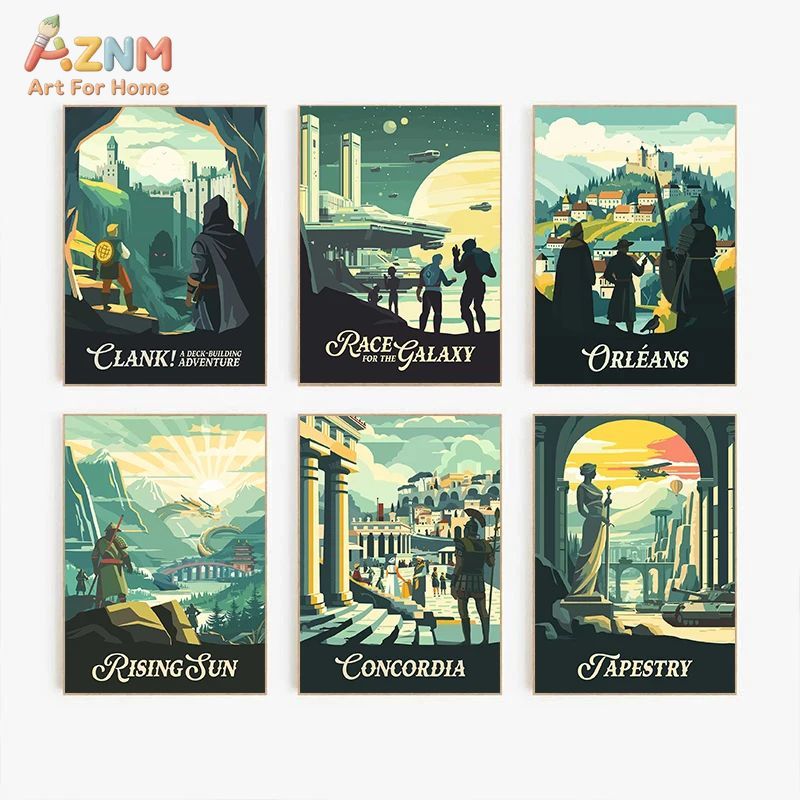 AZNM Ретро-постер на холсте дл – обзор и цена Board Game Print